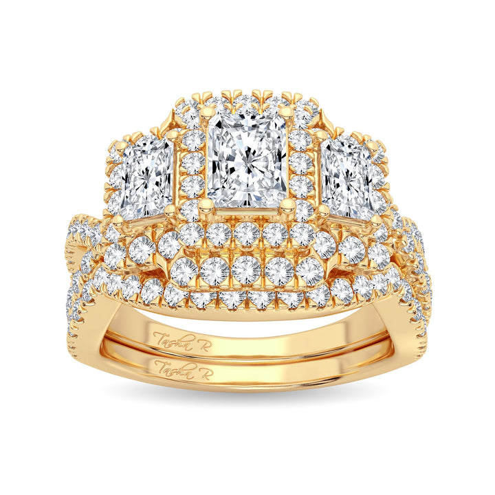 Timeless 14K Yellow Gold 2CT Lab Diamond Engagement Ring