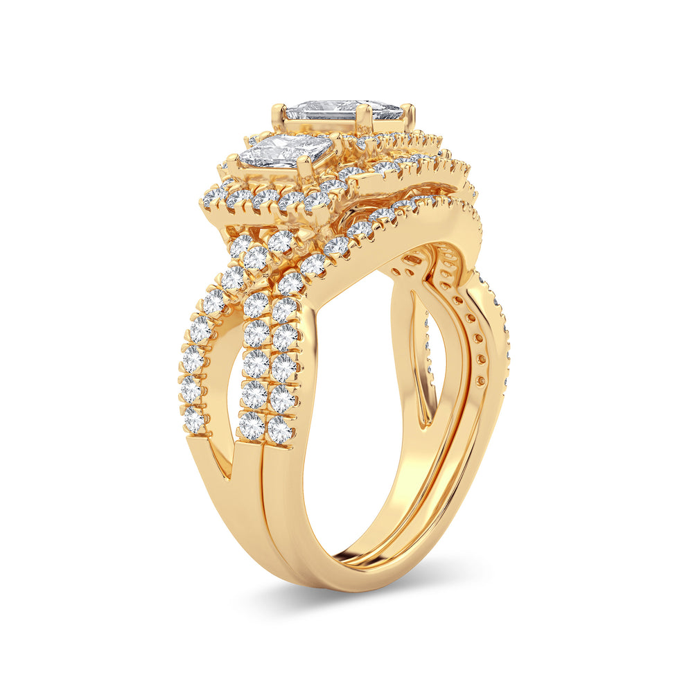 Timeless 14K Yellow Gold 2CT Lab Diamond Engagement Ring