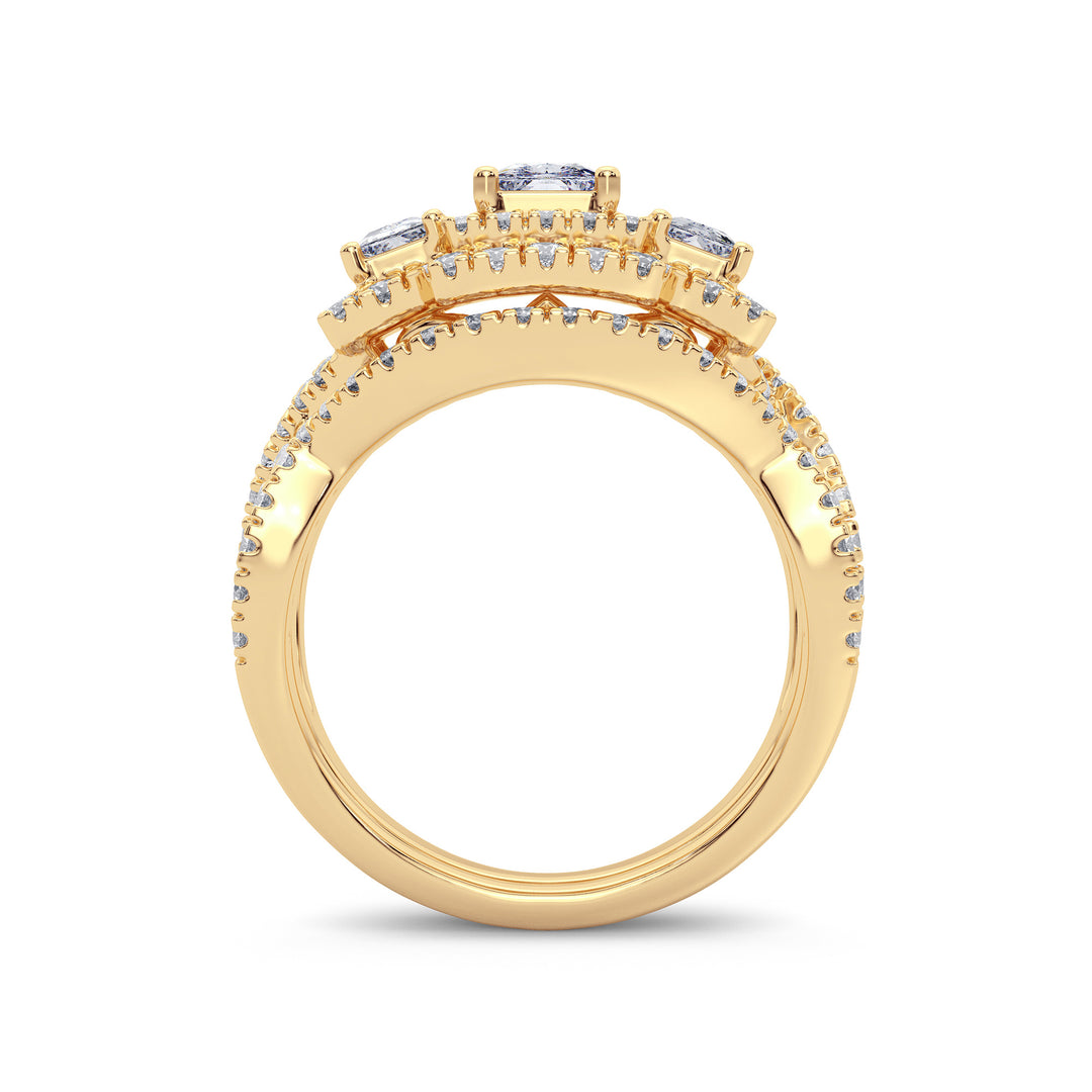 Timeless 14K Yellow Gold 2CT Lab Diamond Engagement Ring