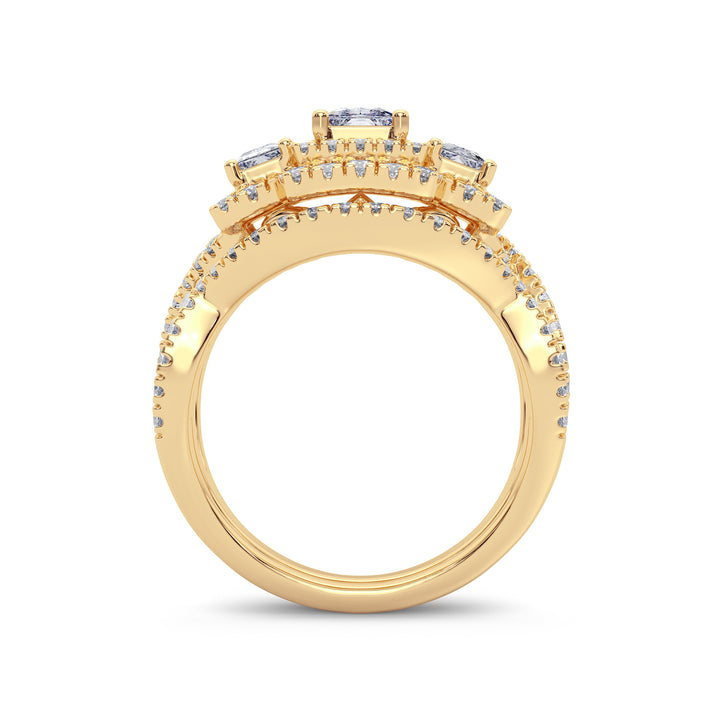 Timeless 14K Yellow Gold 2CT Lab Diamond Engagement Ring