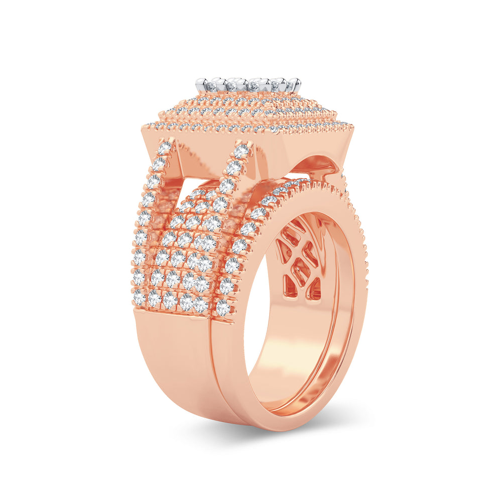 Romantic 14k Rose Gold 2CT Lab Diamond Bridal Ring