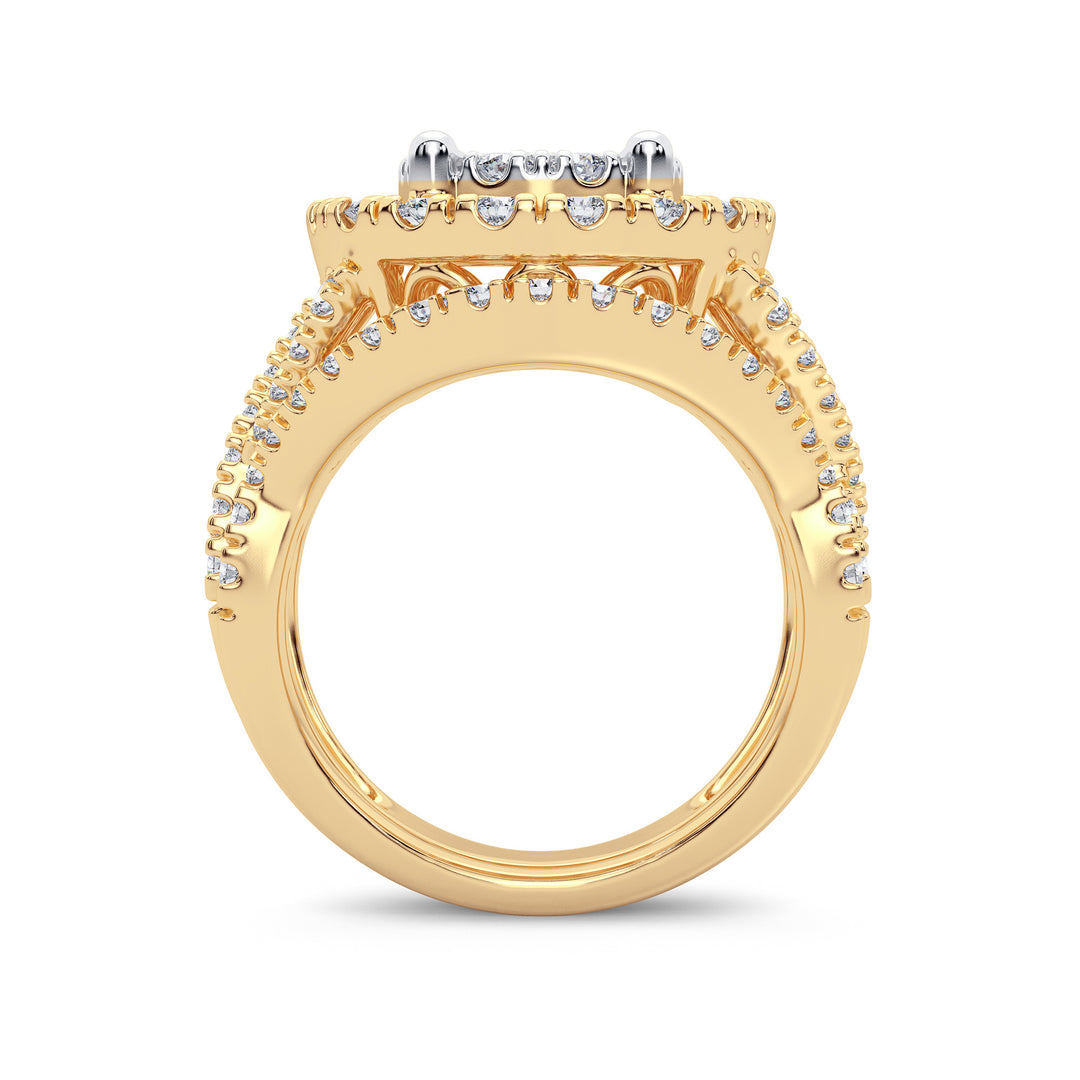 14K Yellow Gold 2CT Lab Diamond Bridal Ring Set