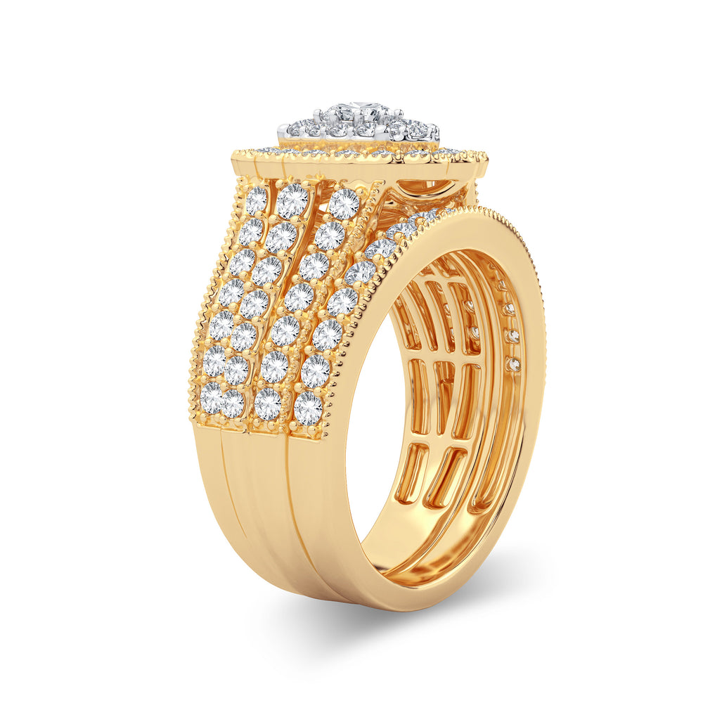 14K Yellow Gold 2CT Lab Diamond Bridal Ring Brilliance