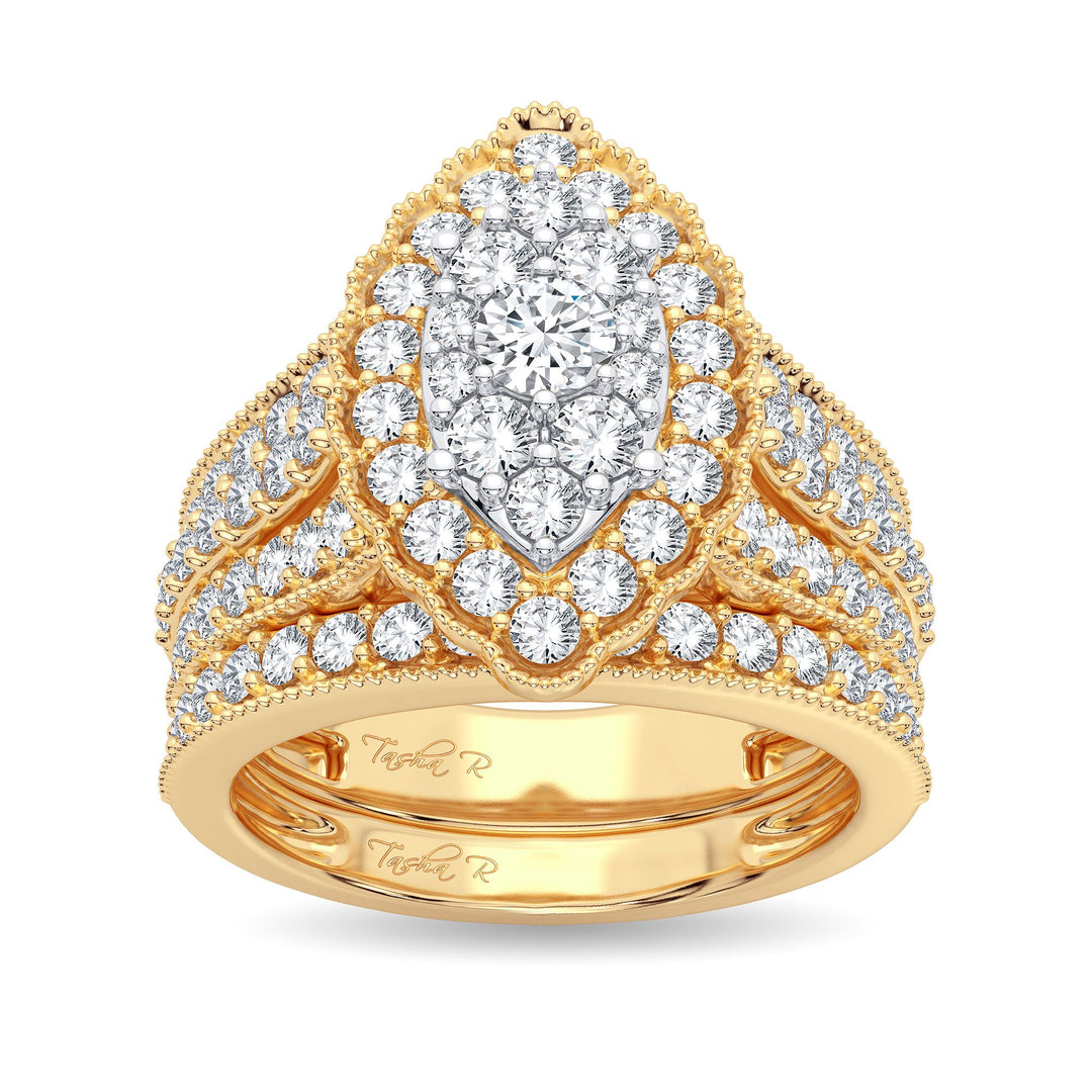 14K Yellow Gold 2CT Lab-Grown Diamond Bridal Ring