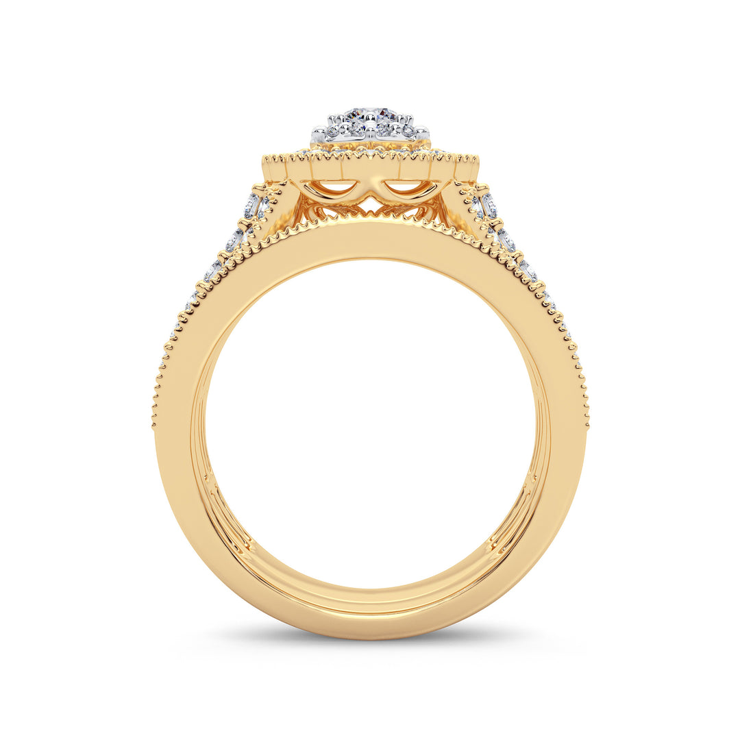 14K Yellow Gold 2CT Lab-Grown Diamond Bridal Ring