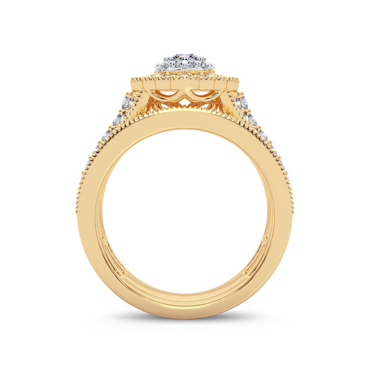 14K Yellow Gold 2CT Lab-Grown Diamond Bridal Ring
