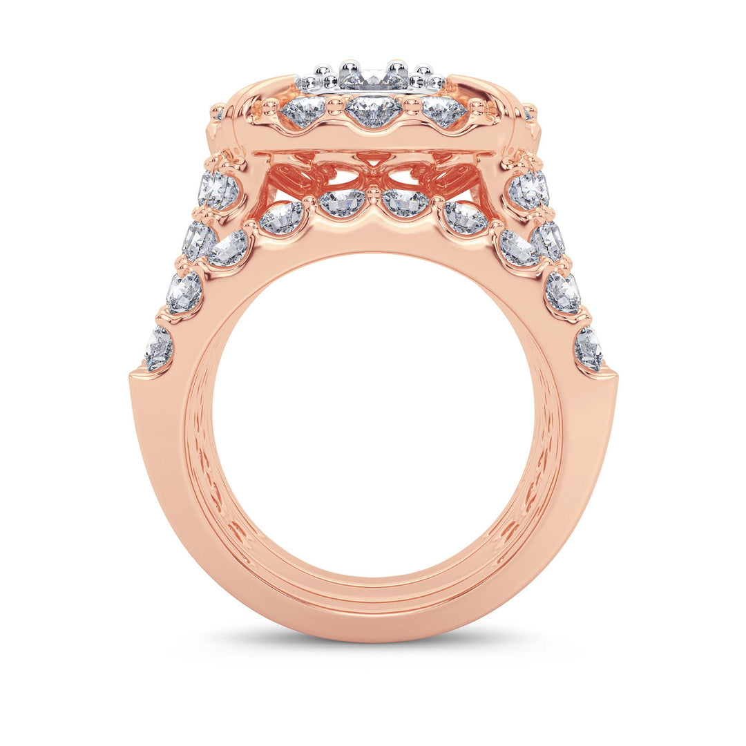 Romantic 14k Rose Gold 6CT Lab Diamond Bridal Ring