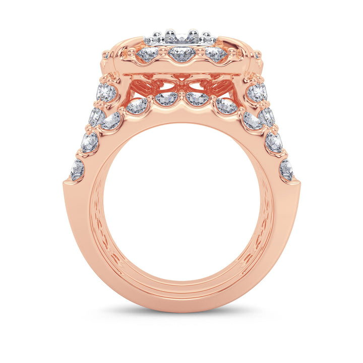 Romantic 14k Rose Gold 6CT Lab Diamond Bridal Ring