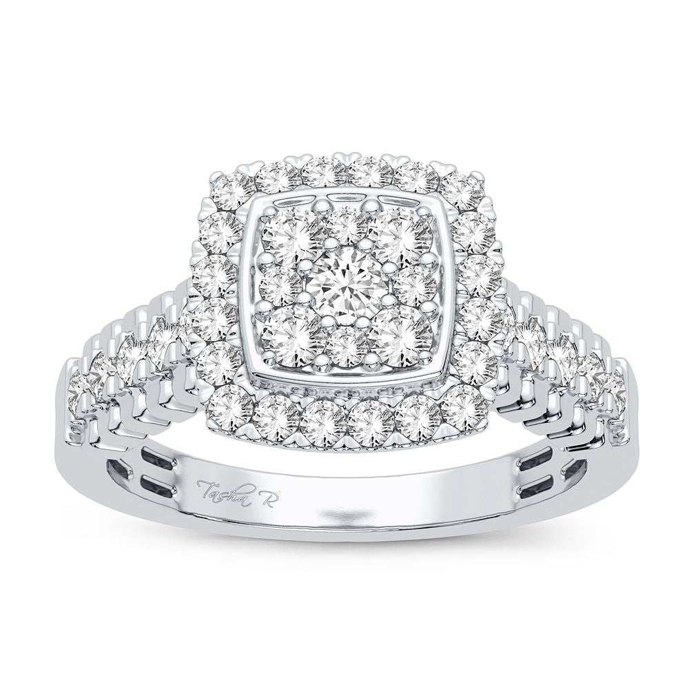 Luminous 14k White Gold Lab Diamond Womens Fashion Ring 0.50CT