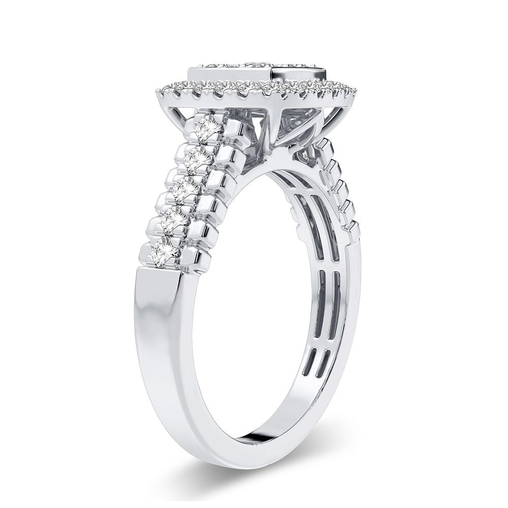 Luminous 14k White Gold Lab Diamond Womens Fashion Ring 0.50CT