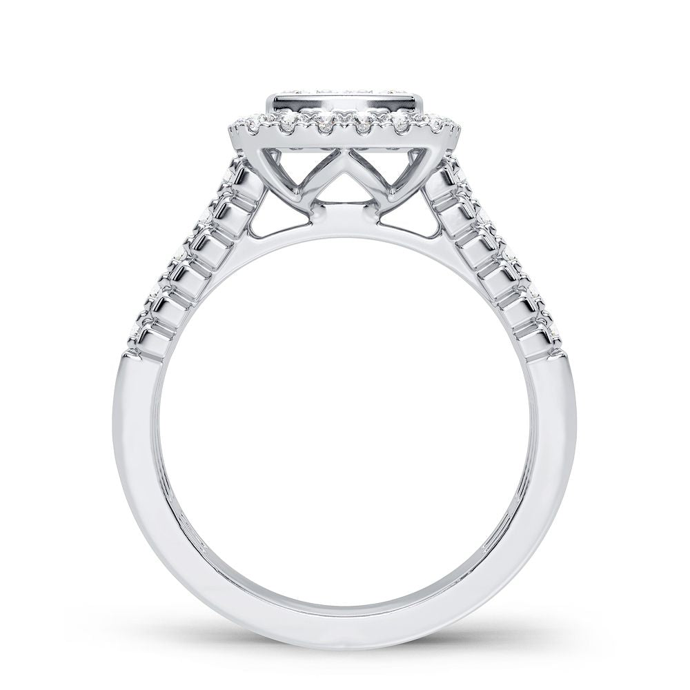 Luminous 14k White Gold Lab Diamond Womens Fashion Ring 0.50CT