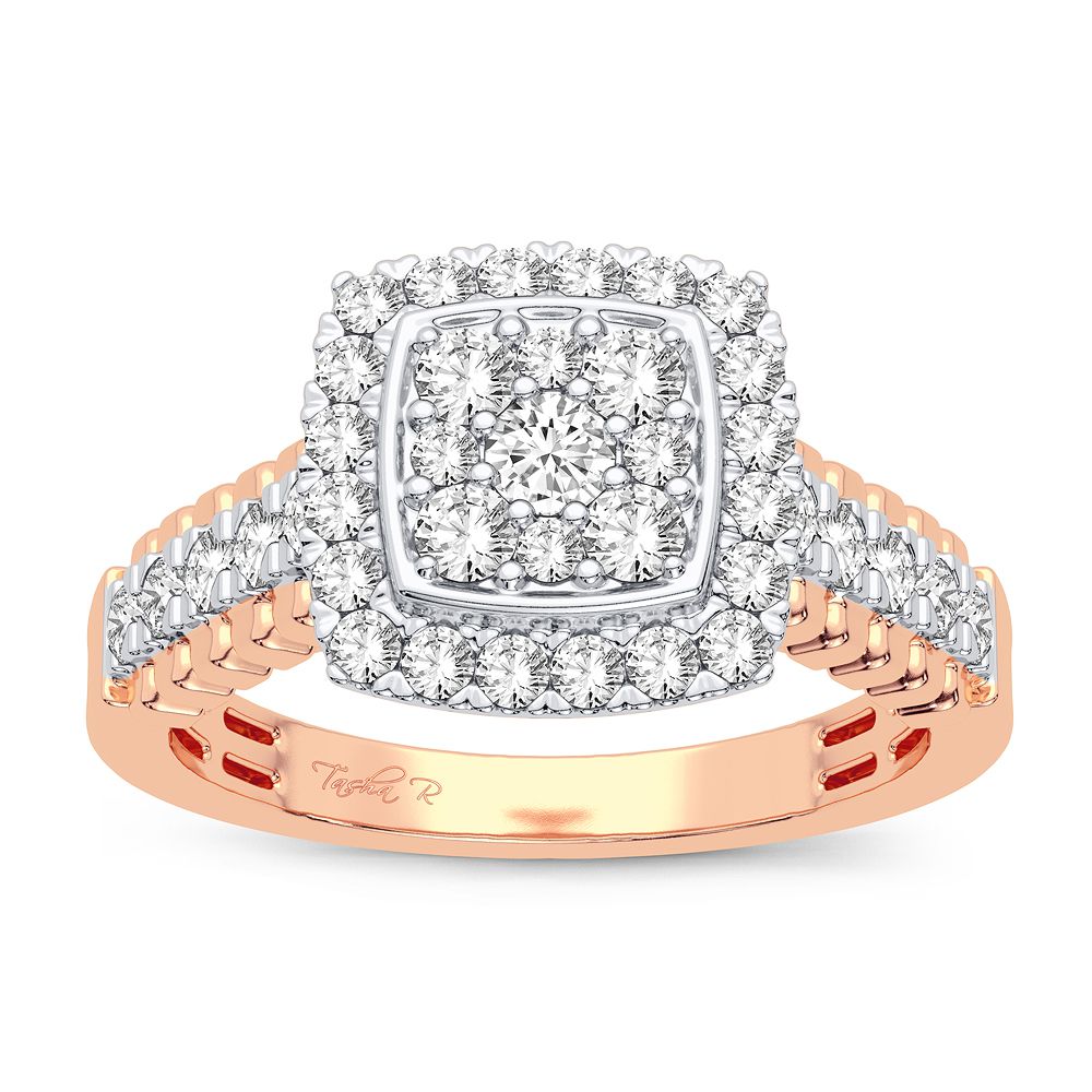 Chic 14k Rose Gold 0.50CT Lab Diamond Fashion Ring
