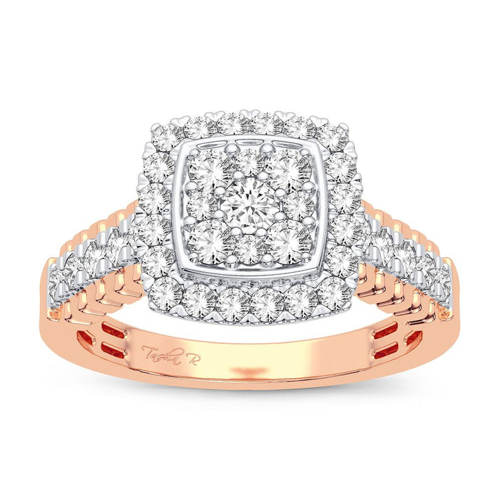 Chic 14k Rose Gold 0.50CT Lab Diamond Fashion Ring