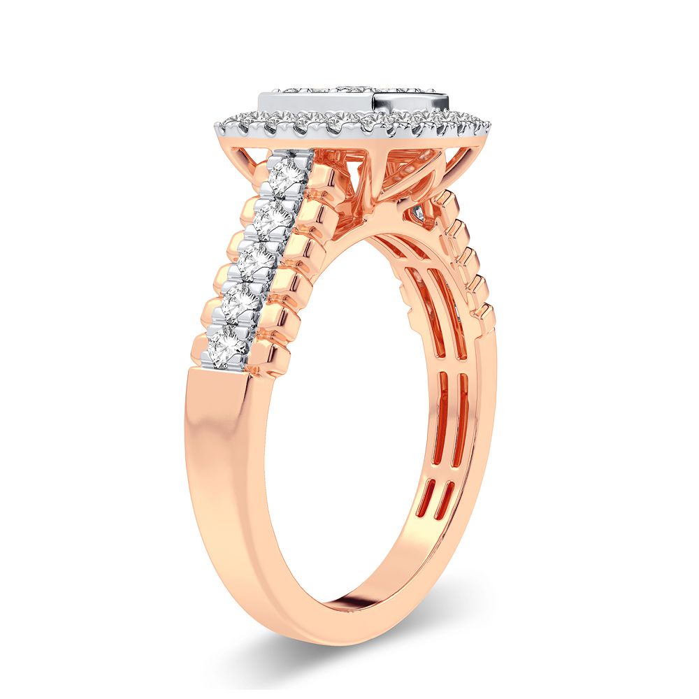 Chic 14k Rose Gold 0.50CT Lab Diamond Fashion Ring