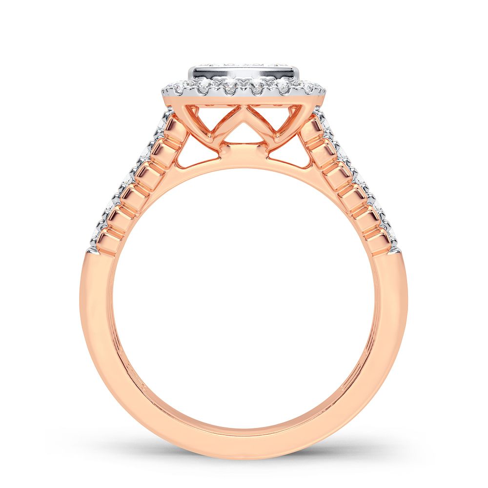 Chic 14k Rose Gold 0.50CT Lab Diamond Fashion Ring