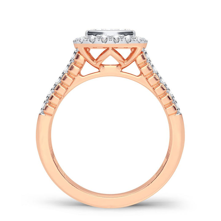 Chic 14k Rose Gold 0.50CT Lab Diamond Fashion Ring
