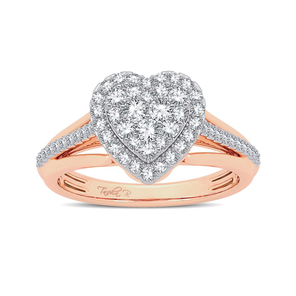 Chic 14k Rose Gold 0.50CT Lab Diamond Fashion Ring