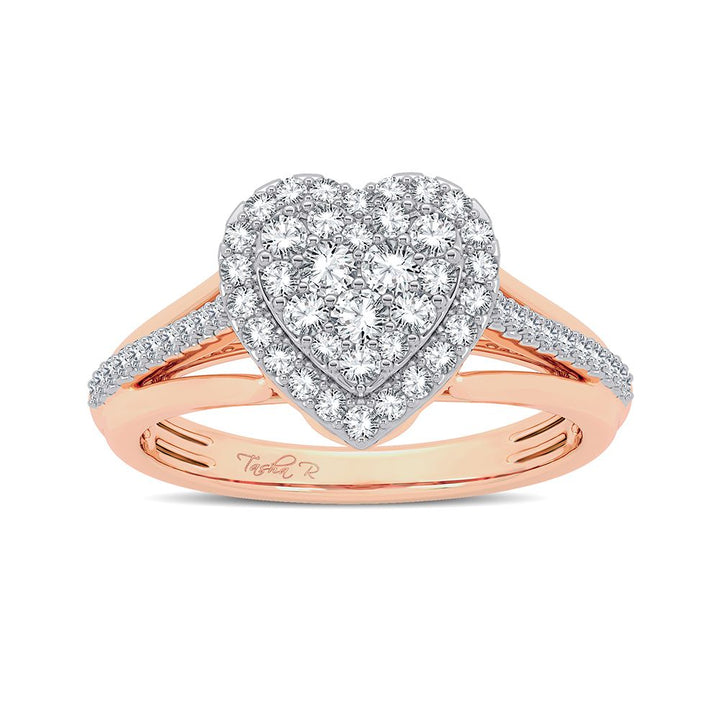 Chic 14k Rose Gold 0.50CT Lab Diamond Fashion Ring