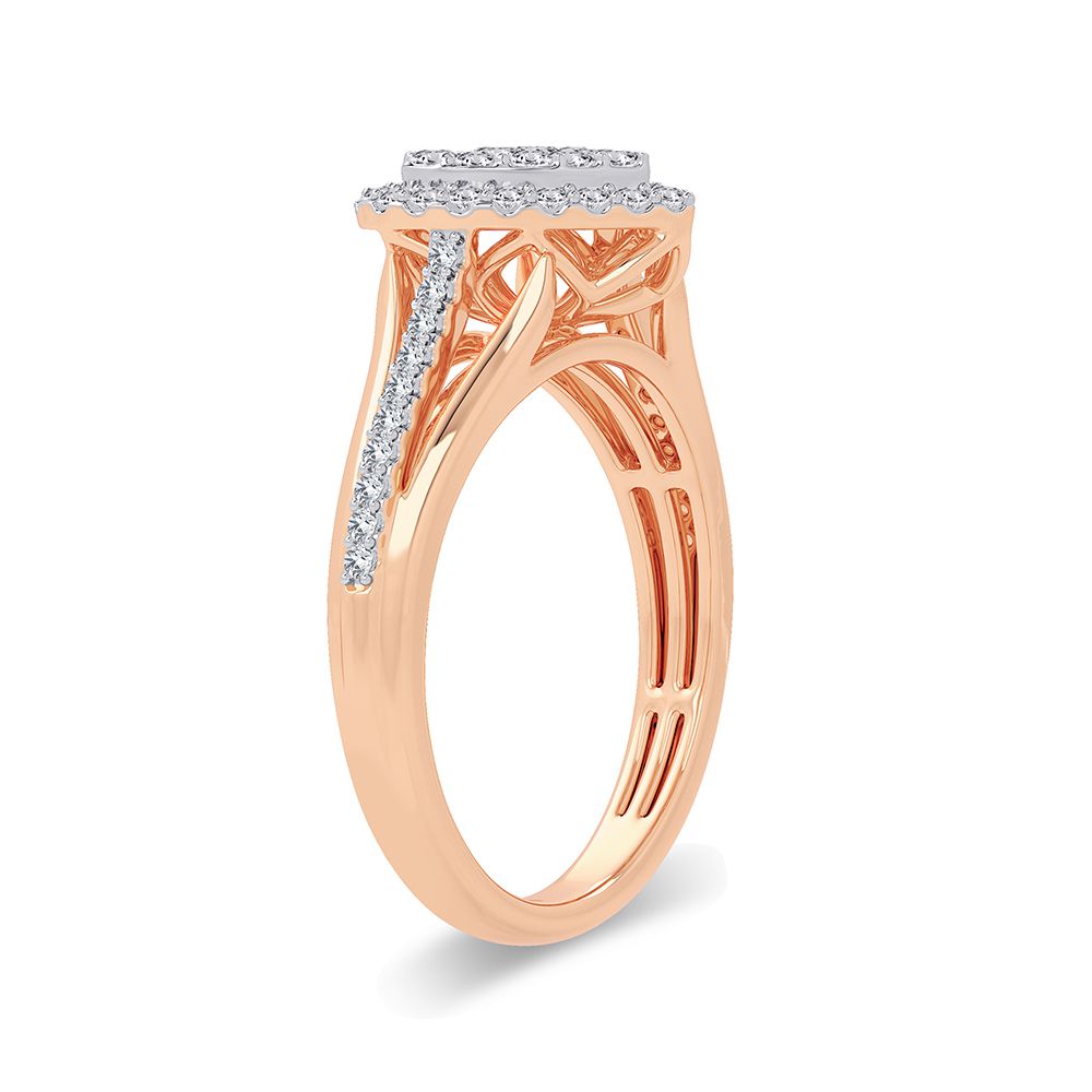 Chic 14k Rose Gold 0.50CT Lab Diamond Fashion Ring