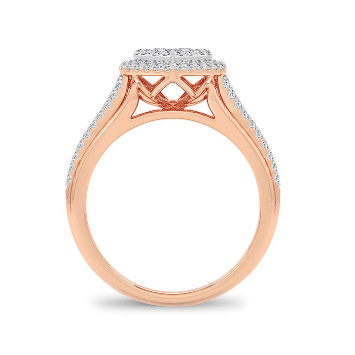 Chic 14k Rose Gold 0.50CT Lab Diamond Fashion Ring