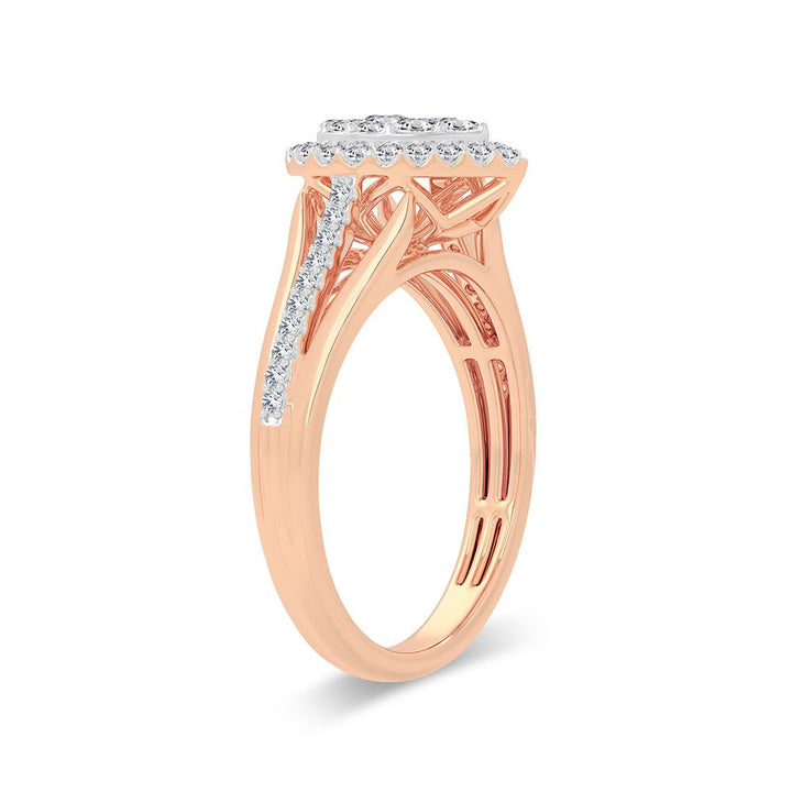 Romantic 14k Rose Gold Lab Diamond Engagement Ring (0.50CT)