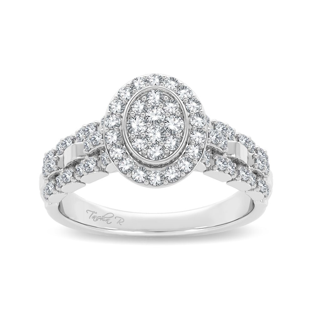 Chic 14k White Gold 0.50ct Lab Diamond Womens Fashion Ring