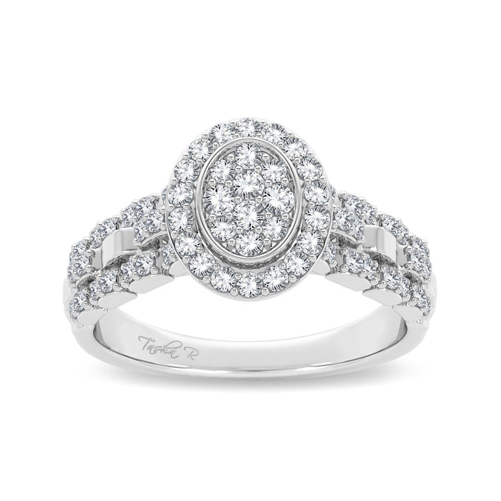 Chic 14k White Gold 0.50ct Lab Diamond Womens Fashion Ring