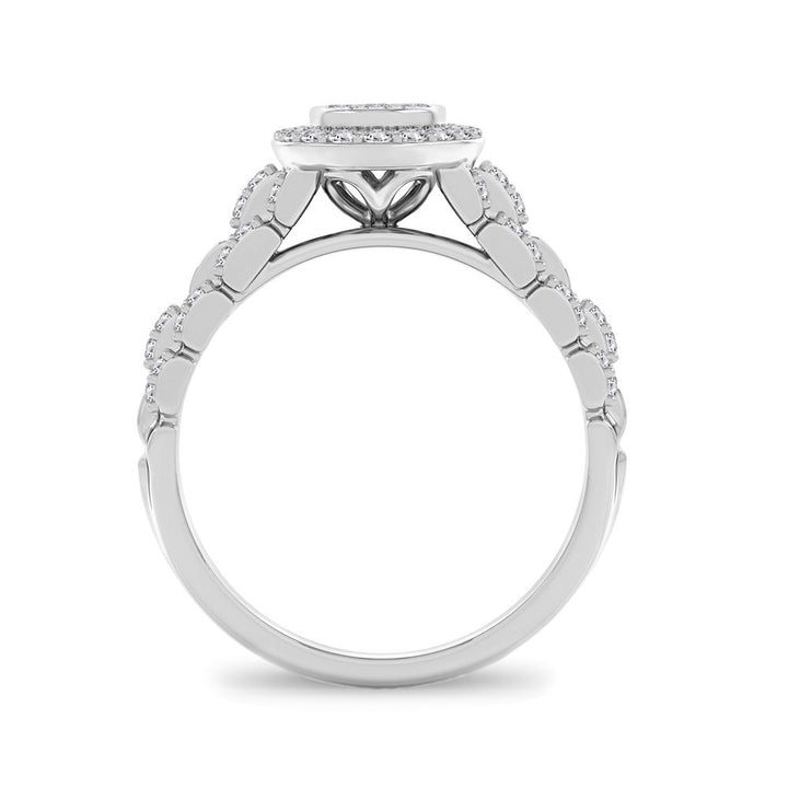 Chic 14k White Gold 0.50ct Lab Diamond Womens Fashion Ring