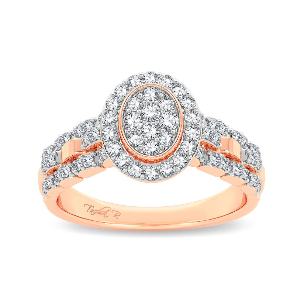 Chic 14k Rose Gold 0.50ct Lab Diamond Womens Fashion Ring