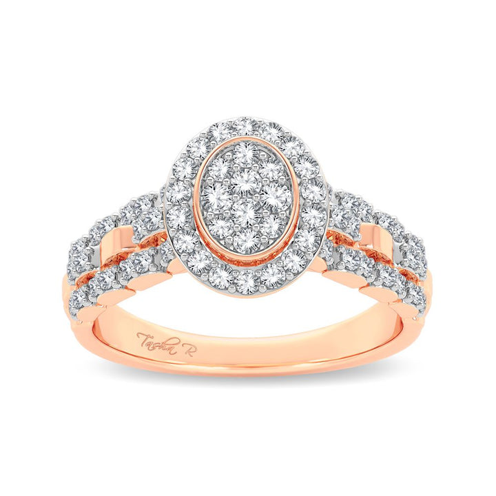Chic 14k Rose Gold 0.50ct Lab Diamond Womens Fashion Ring