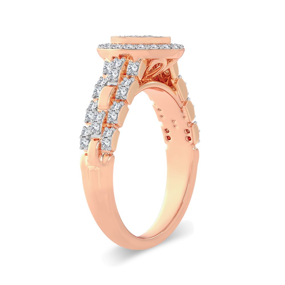 Chic 14k Rose Gold 0.50ct Lab Diamond Womens Fashion Ring