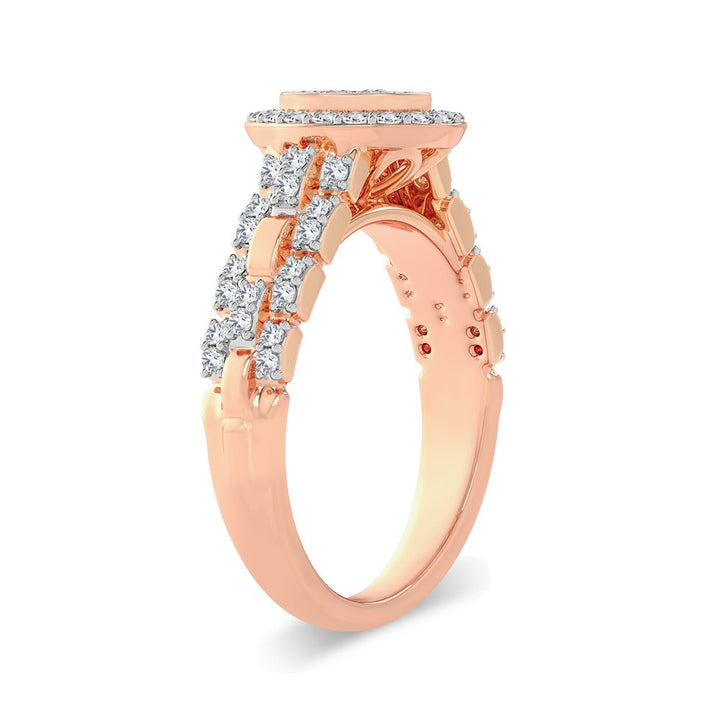 Chic 14k Rose Gold 0.50ct Lab Diamond Womens Fashion Ring