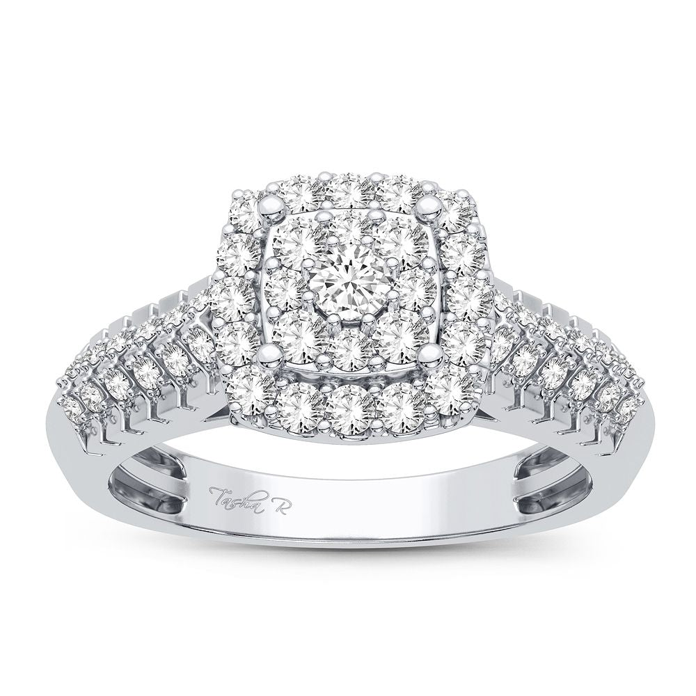 Chic 14k White Gold Lab Grown Diamond Womens Ring 0.50CT