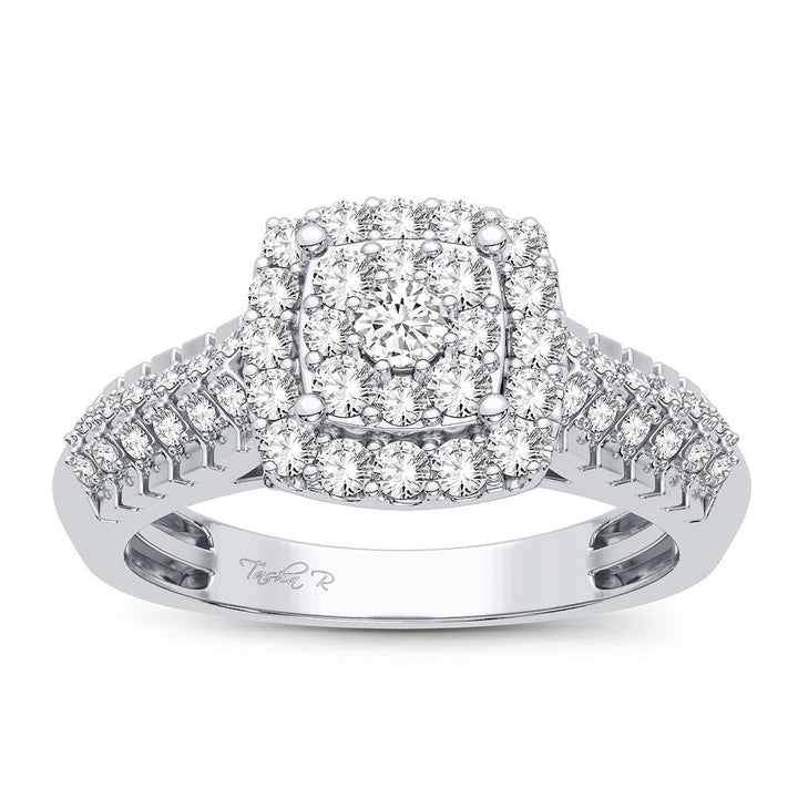 Chic 14k White Gold Lab Grown Diamond Womens Ring 0.50CT