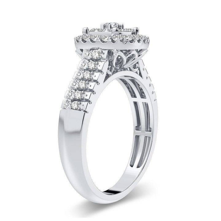 Chic 14k White Gold Lab Grown Diamond Womens Ring 0.50CT