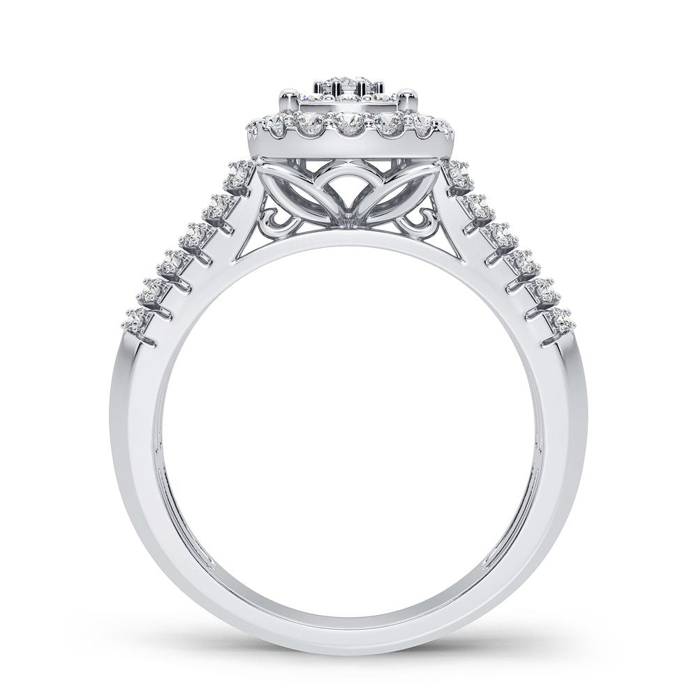 Chic 14k White Gold Lab Grown Diamond Womens Ring 0.50CT