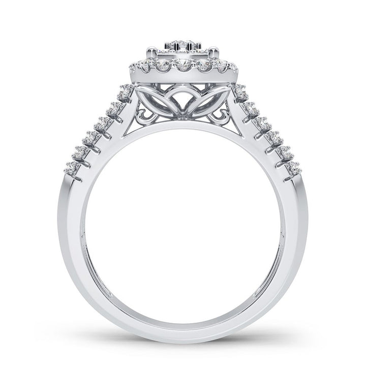 Chic 14k White Gold Lab Grown Diamond Womens Ring 0.50CT