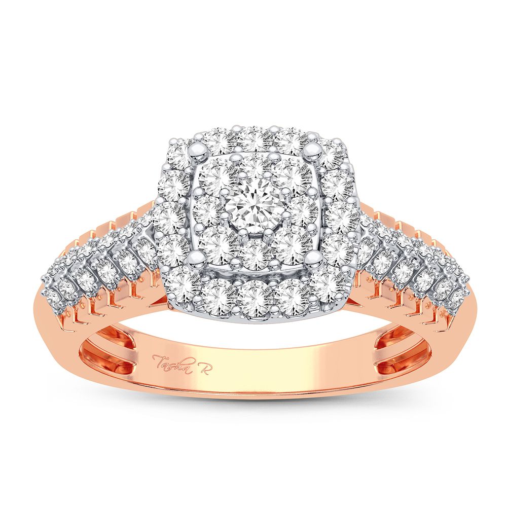 Chic 14k Rose Gold 0.50CT Lab Diamond Womens Fashion Ring
