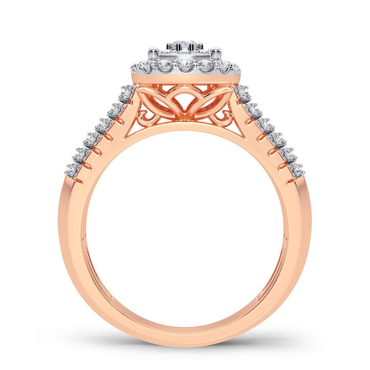 Chic 14k Rose Gold 0.50CT Lab Diamond Womens Fashion Ring