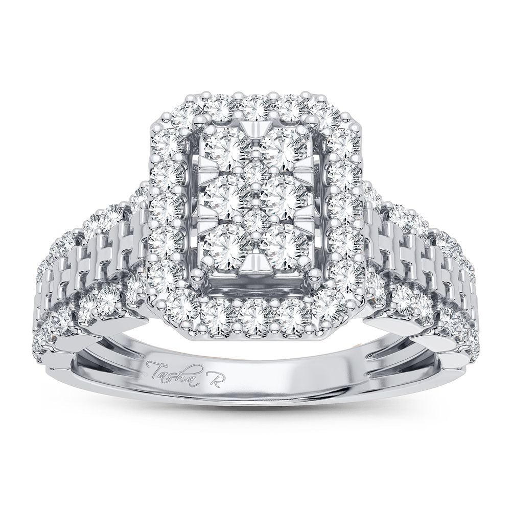 Chic 14k White Gold Lab Diamond Fashion Ring - 0.50CT