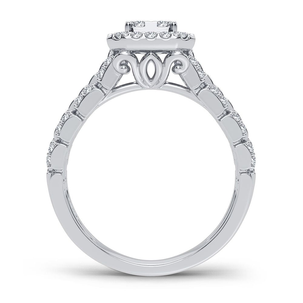 Chic 14k White Gold Lab Diamond Fashion Ring - 0.50CT