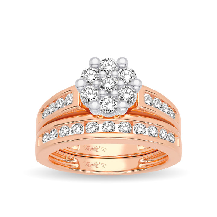Elegant 14k Rose Gold 1CT Lab Diamond Engagement Ring