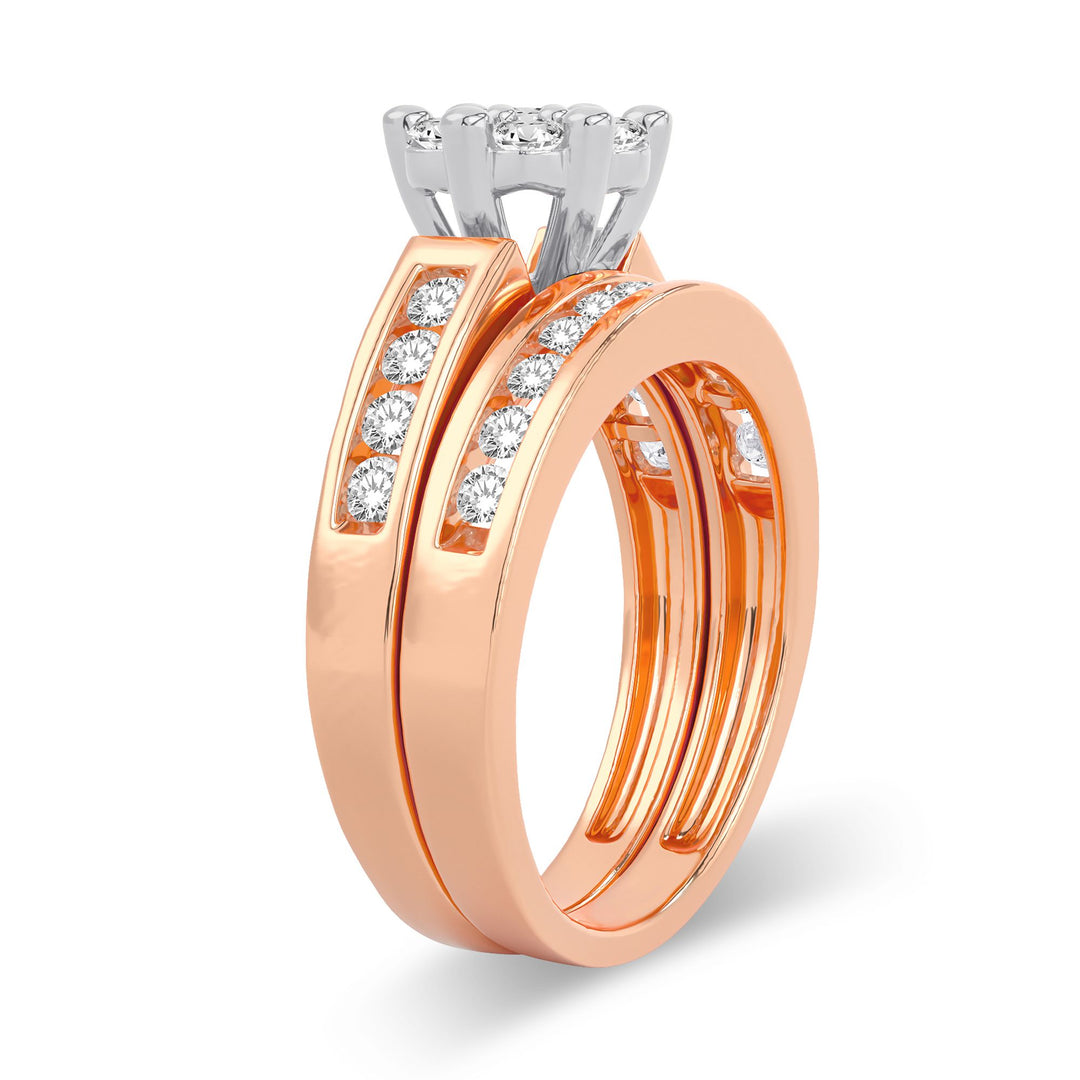 Elegant 14k Rose Gold 1CT Lab Diamond Engagement Ring