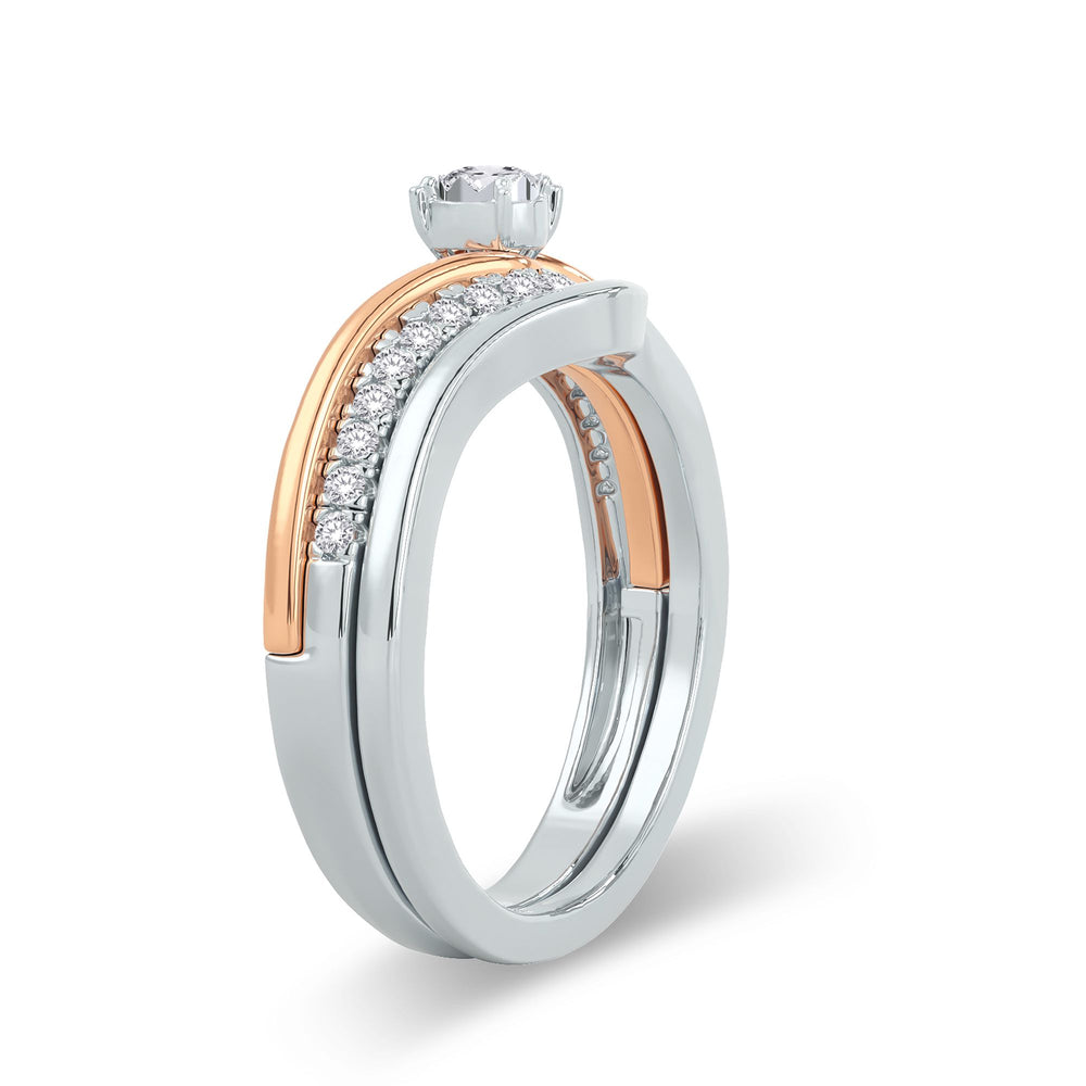 Romantic 14k Rose Gold Lab Diamond Bridal Ring (0.25ct)