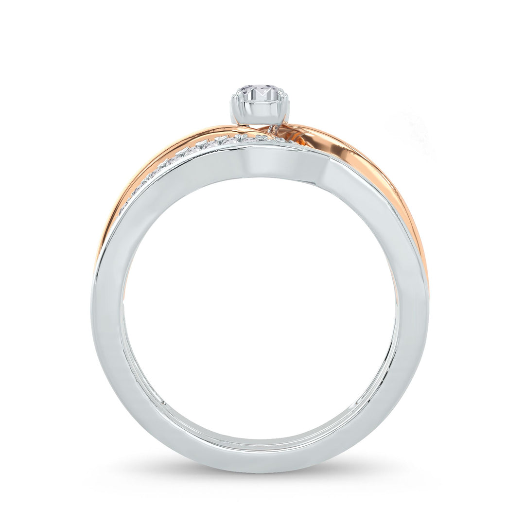 Romantic 14k Rose Gold Lab Diamond Bridal Ring (0.25ct)