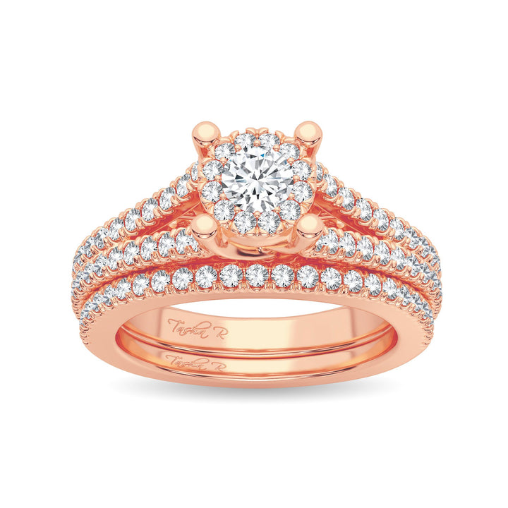 Elegant 14k Rose Gold 0.83CT Lab Diamond Engagement Ring