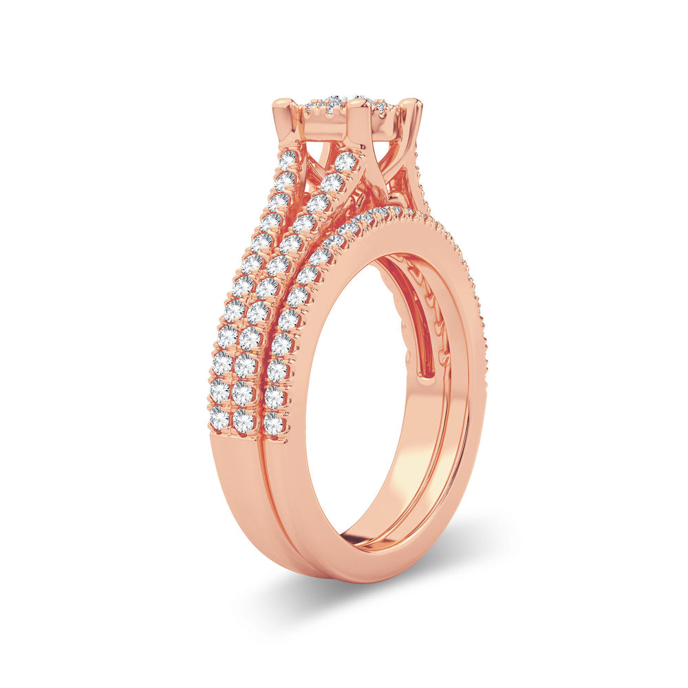 Elegant 14k Rose Gold 0.83CT Lab Diamond Engagement Ring
