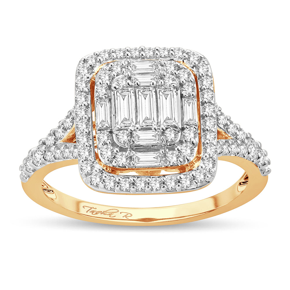 14K Yellow Gold Lab-Grown 0.75CT Diamond Womens Ring