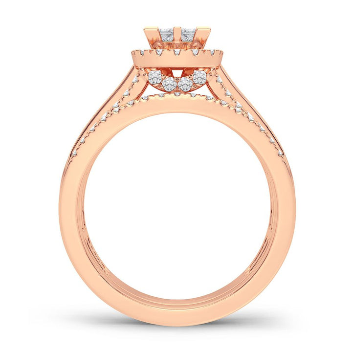 Romantic 14k Rose Gold Lab Diamond Bridal Ring (1CT)