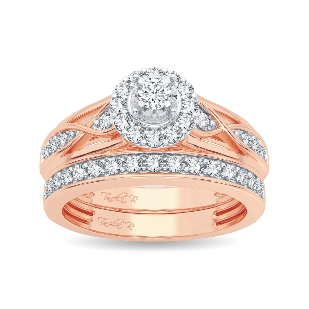 14k Rose Gold Lab Diamond Bridal Ring (0.54CT)